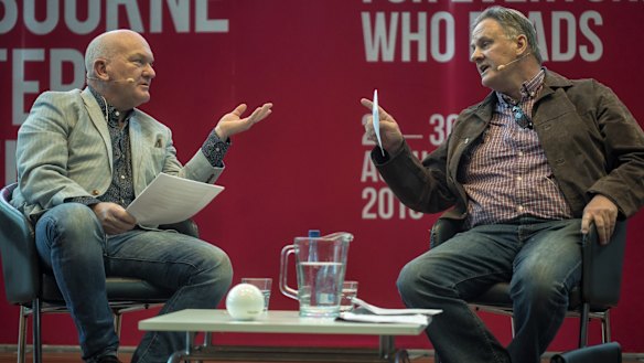 Mark Latham clashes with host Jonathan Green at the Melbourne Writers Festival.