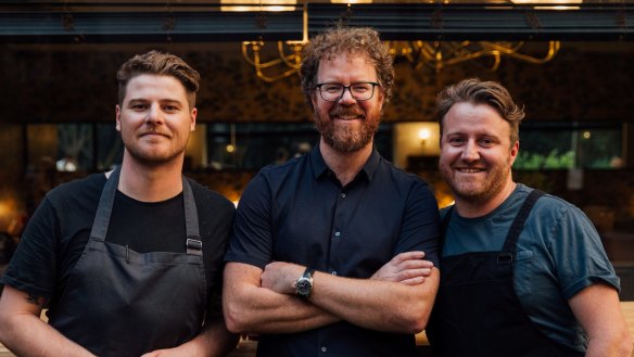 Head chef Jake McWilliams, David Mackintosh and Pope Joan owner Matt Wilkinson. 