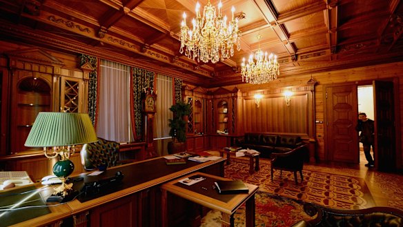 Not a Trump property: a room inside former Ukrainian president – and Paul Manafort's former client – President Viktor Yanukovych's Mezhyhirya estate, which was abandoned by security after it was stormed by an angry crowd in Kiev in 2014.