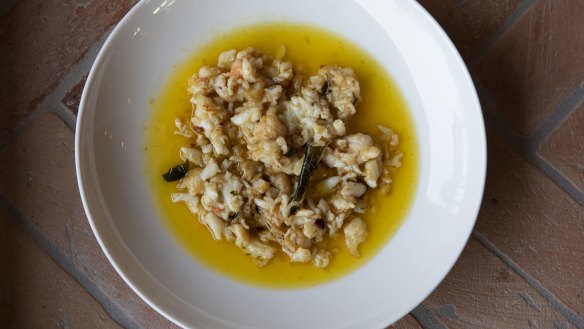 Fraser Isle spanner crab with curry butter at Bistro Livi Murwillumbah.