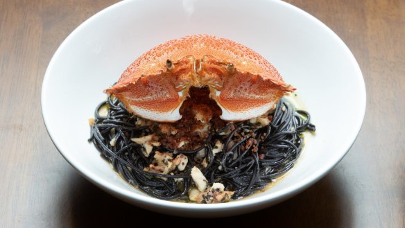 Go-to dish: Squid ink fettuccine with spanner crab.