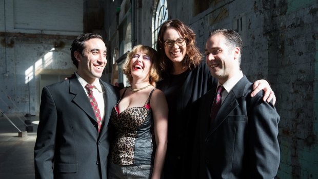 Designer Genevieve Blanchett (second from right) with performers in Sydney Chamber Opera's production of Notes from Underground.