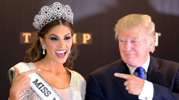 Miss Venezuela 2013, Gabriela Isler, poses with Miss Universe organiser Donald Trump after the Grand Finale held at the Crocus City hall in Moscow.