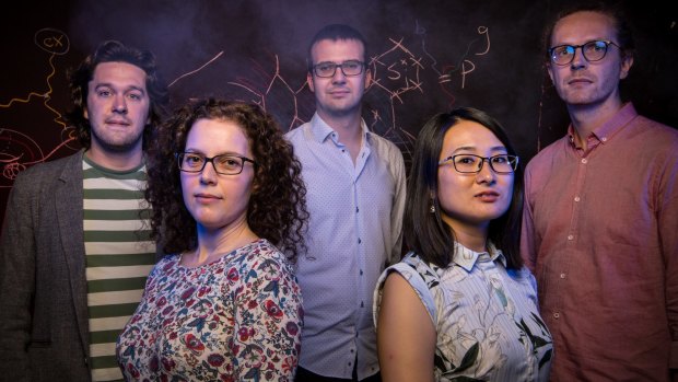 With a global race on to build a quantum computer, the University of Sydney has been investing in infrastructure and partnerships. Quantum physicists (from left) Benjamin Brown, Jacinda Ginges, Kamil Korzekwa, Weiwei Zhang, and Arne Grimsmo.