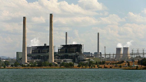 AGL Energy's Liddell power plant, with Lake Liddell in the foreground, and Bayswater power plant behind.