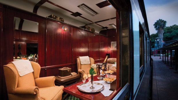 Inside the luxury train.