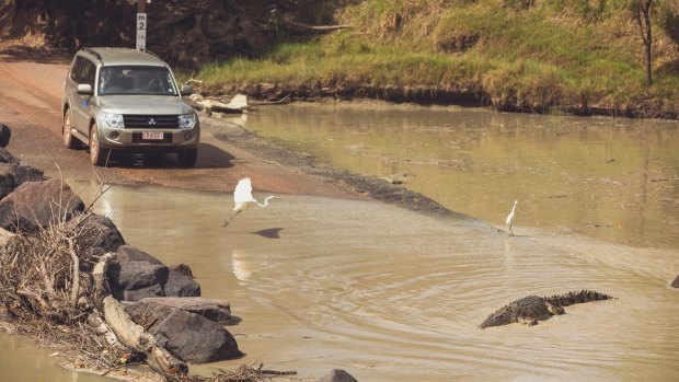 Cahills Crossing, on the East Alligator River, is infested with crocodiles.