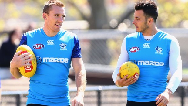 Back to full fitness: Drew Petrie and Robbie Tarrant look set to play on Saturday night.
