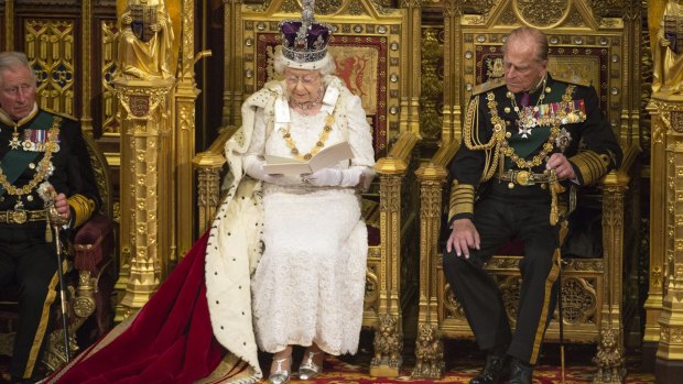 Queen Elizabeth II speaks during the State Opening of Parliament in the House of Lords on Wednesday. 