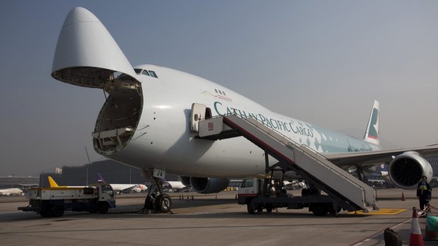 A Cathay Pacific 747-800 freighter will make its first flight from regional Australia on Monday.