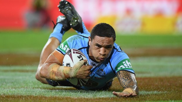 Bright spot: The performance of Blues debutant Tyson Frizell was one of the few positives for NSW on Wednesday night.