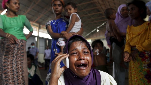 A Rohingya migrant in Kuala Langsa in Indonesia's province of Aceh on Saturday. 