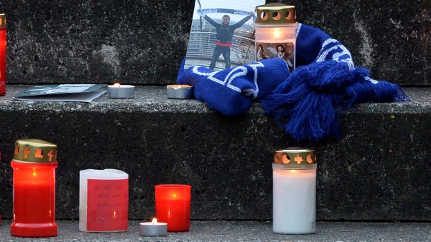 Tributes at the Joseph-Koenig Gymnasium secondary school in Haltern am See, Germany.