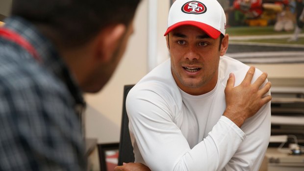 Crunch time:  Jarryd Hayne has little more than a month to make the grade at the 49ers.