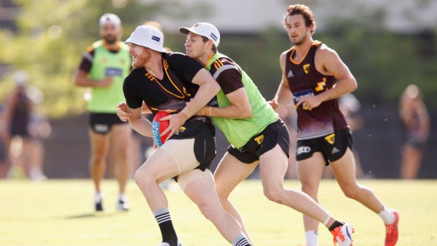 Jarryd Roughead at training in January this year.