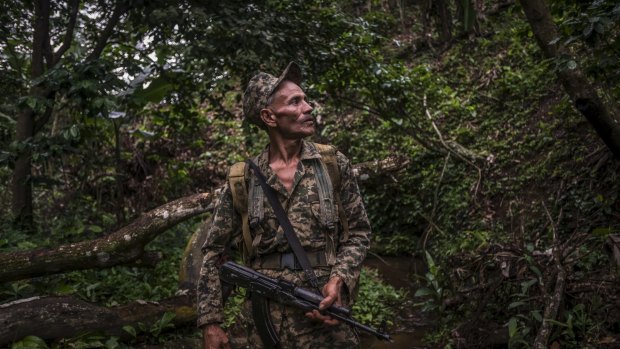 A 'rearmed' Contra rebel fighter who calls himself Tyson, in the mountains of northern Nicaragua last year. 