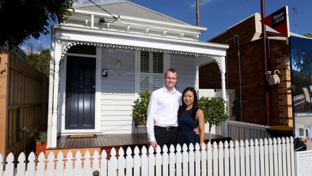 Nick Callanan and Penny Chan in front of their Cremorne home.