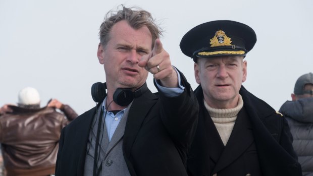 Director Chris Nolan (left) with Kenneth Branagh on the set of Dunkirk.