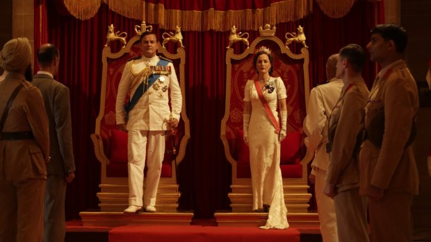 Hugh Bonneville and Gillian Anderson as Lord and Lady Mountbatten in Viceroy's House.