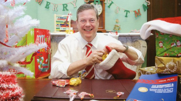 It's that time of year when Queensland politicians, including Treasurer Tim Nicholls, do their bit for Christmas cheer.