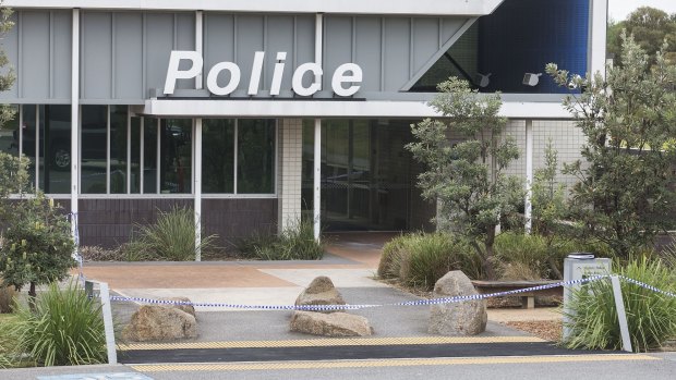 A Molotoff cocktail was thrown through the door at Pakenham police station.