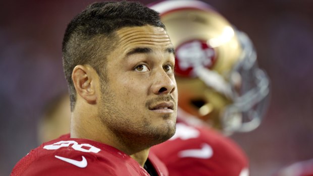 Plane sailing: Jarryd Hayne has captivated American NFL fans in his first two trial matches for the 49ers.