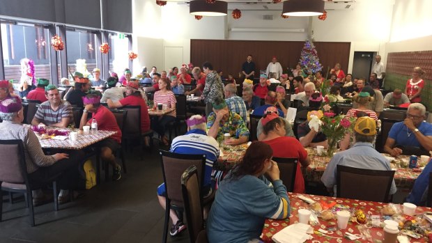 The tables were filled with bonbons and lollies for Wesley Mission Queensland's Christmas lunch.