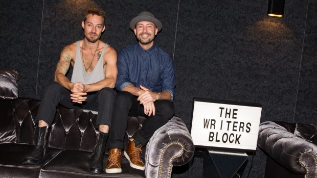 Collaborators: Former Silverchair frontman Daniel Johns (left) and Mark Landon, aka M-Phazes in a Sydney studio.