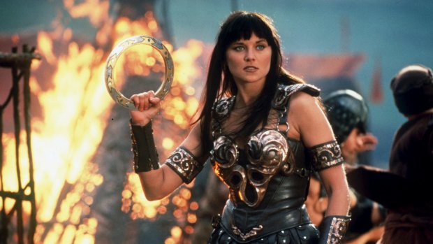 Sophisticated stage-fighting: Lucy Lawless as Xena takes on Amazon Queen Melosa.
