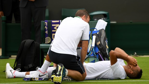"Only 60, 65 per cent fit": Kyrgios receives treatment. 