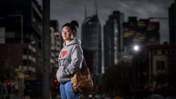 "I've done nothing wrong". Sherry Xu, 18, is frustrated that young women feel unsafe at night. 