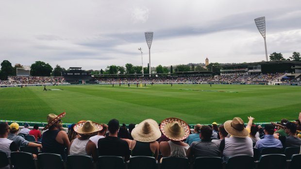 A man was ejected from Manuka Oval during the second ODI between Australia and New Zealand this month.