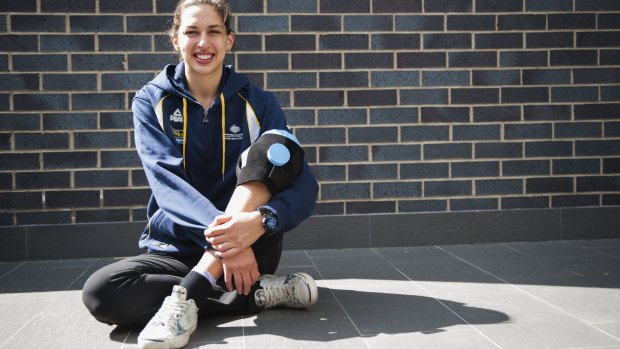 Sidelined: Australian Opals basketballer Marianna Tolo is in Canberra recovering from a torn ACL.
