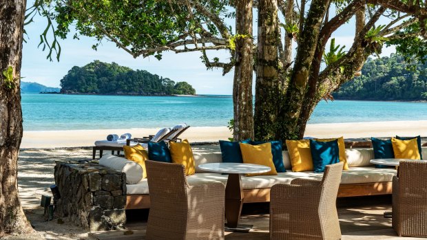 The beach bar at the legendary resort Datai Langkawi.