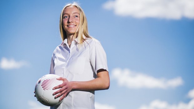 Huge potential: Canberra United striker Nickoletta Flannery, 16, has been compared to Matildas livewire and Canberra teammate Ashleigh Sykes.