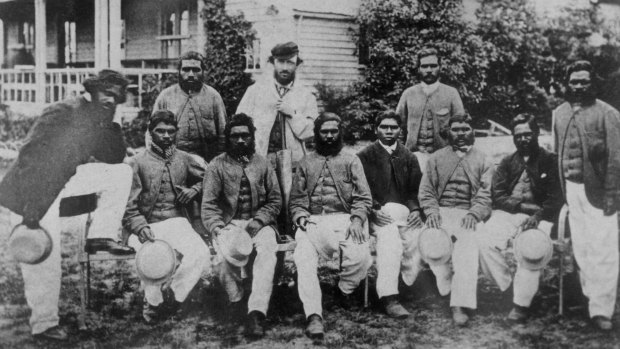 Members of the team that played at the MCG on Boxing Day in 1866 and later went on tour. 
