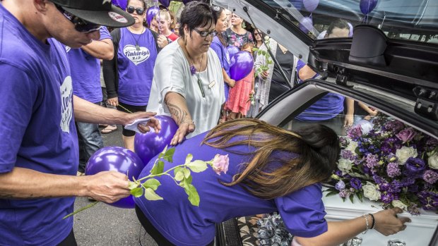 400 flowers were placed on and around Tiahleigh's coffin before it left the centre.