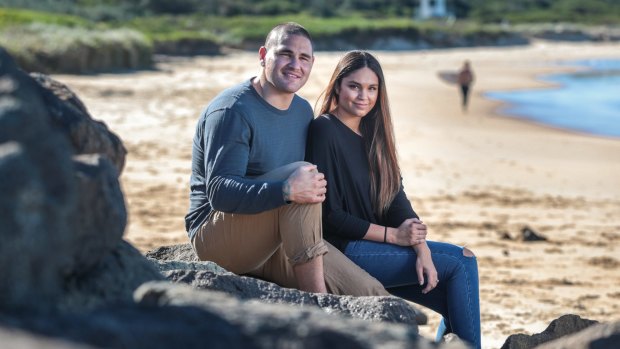 Legal battle: St George Illawarra prop Russell Packer with his partner Lara Wilcox.