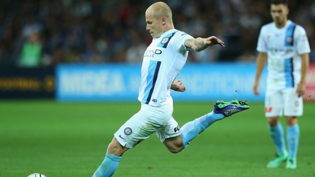Shining: Socceroos midfielder Aaron Mooy is a key part of Melbourne City’s recent form.