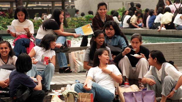 Day-off: HK is home to 320,000 domestic workers, mostly from the Philippines and Indonesia.