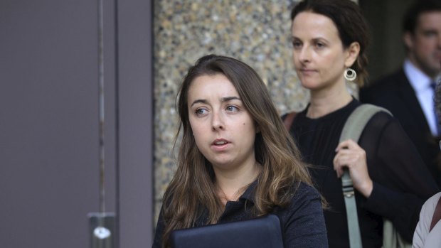 Documentary maker Hollie Fifer leaves the NSW Supreme Court.
