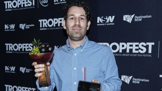 Spencer Susser after winning Tropfest on Sunday night.