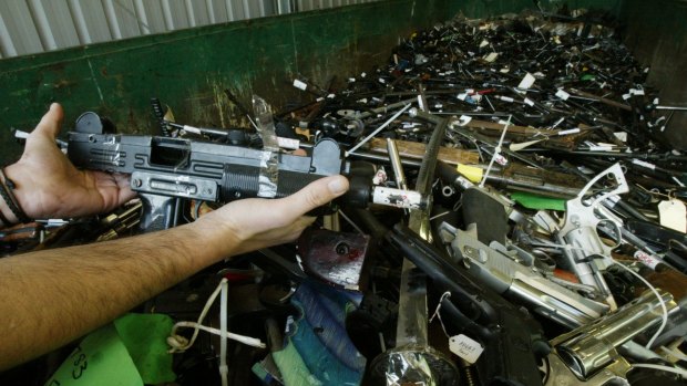 Guns seized in a recent federal government gun amnesty. 