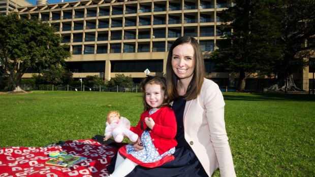 NSW Labor MLC Courtney Houssos and her daughter Anna, 3. 