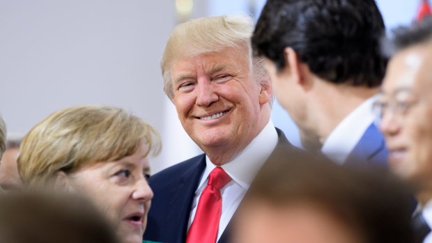 US President Donald Trump at the G20 summit in Hamburg, Germany.