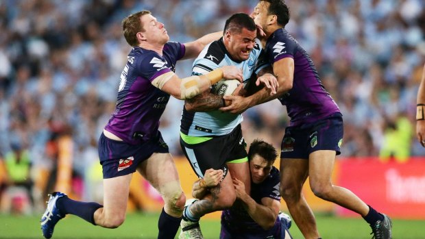 Huge performance: Andrew Fifita was one of Cronulla's best in the grand final. 