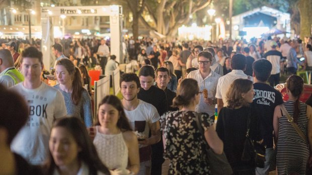 Thousands flock to the Night Noodle Markets in Hyde Park. 
