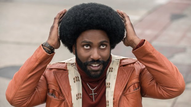 John David Washington as undercover cop Ron Stallworth in BlacKkKlansman.