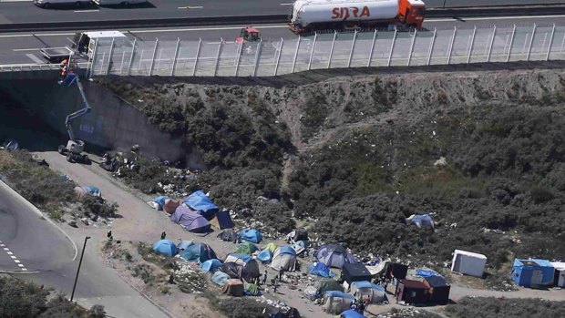 Asylum seekers have put up tents and makeshift shelters on the outskirts of Calais.