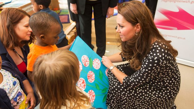 Catherine, Duchess of Cambridge visits the Brookhill Children's Centre in Woolwich.
